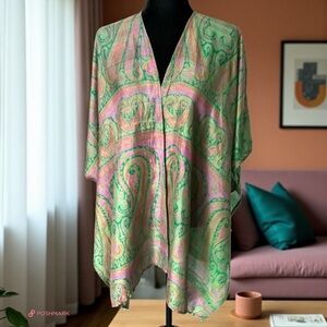 💖 Silk Sari Kimono Jacket – One-of-a-Kind Paisley Beauty 💖